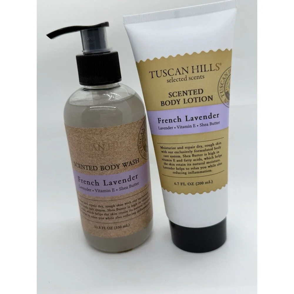 Tuscan Hills Scented  BODY WASH 11.8 FLOz & BODY LOTION 6.7 FlOz French Lavender